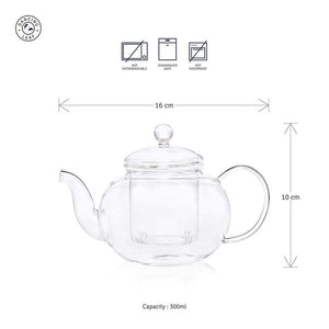 Clasico Teapot (300ml) + 2 Fino Double Walled Cups (80ml) (Combo Pack)-Dancing Leaf