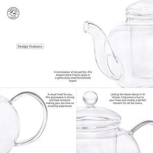 Clasico Teapot with Infuser (1000ml)-Dancing Leaf