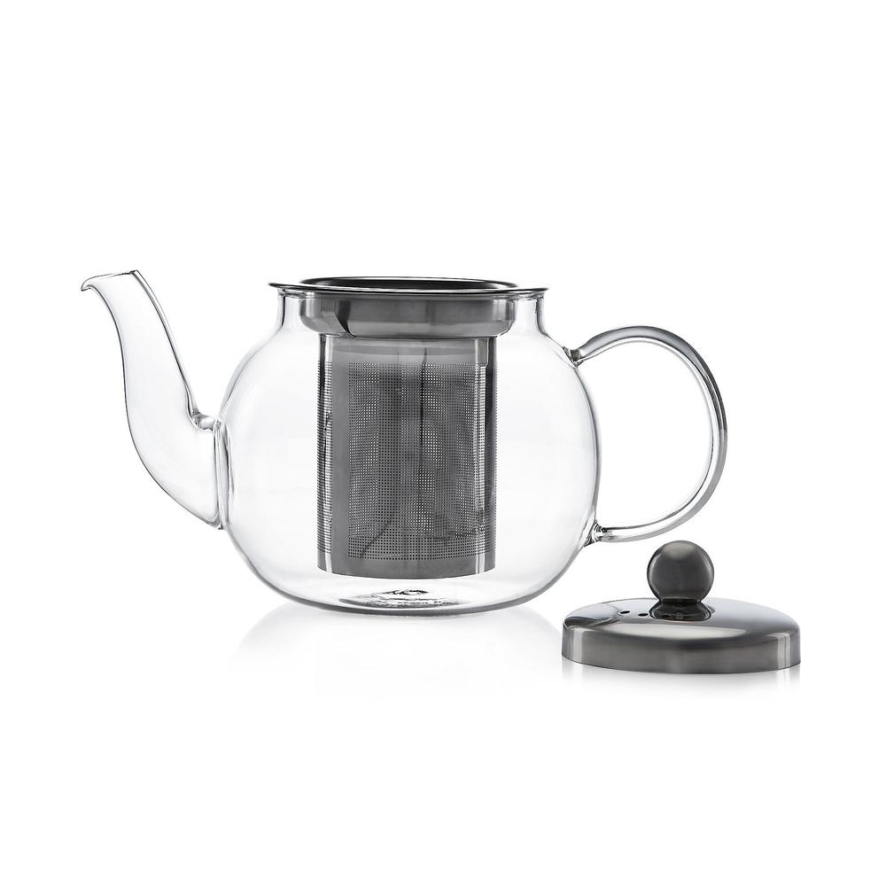 Moderna Glass Teapot with Stainless Steel Infuser (650ml)-Dancing Leaf