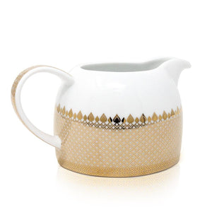 Porcelain Tea Set - Teapot(1200ml), Sugar Pot & Milk Creamer-Dancing Leaf